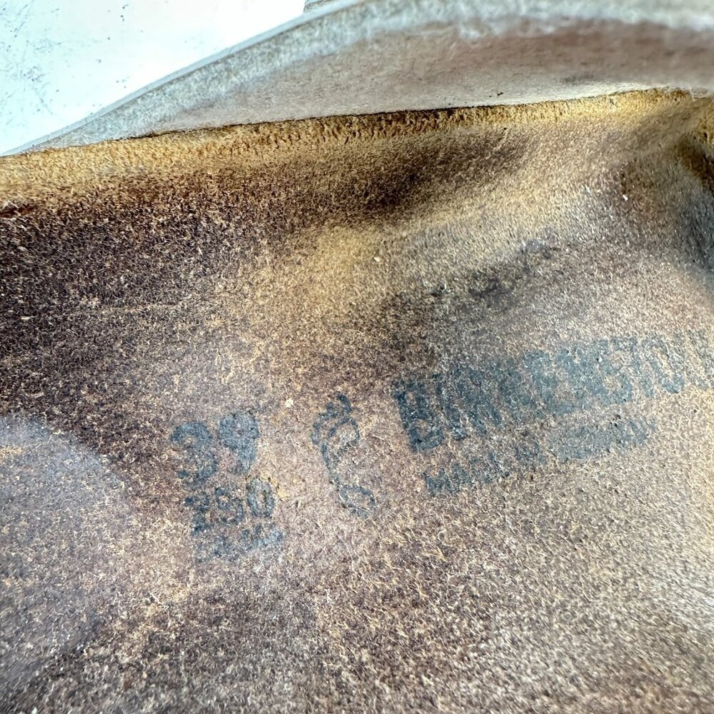 Birkenstock Arizona Women Size 8 White Leather Slide Buckle Comfort Sandal - Picture 10 of 11